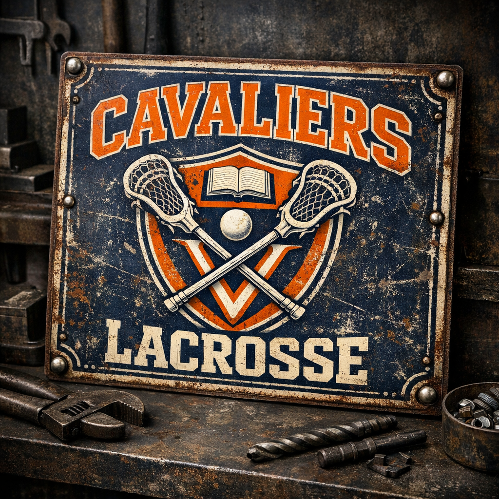 Cavaliers Lacrosse Metal Sign