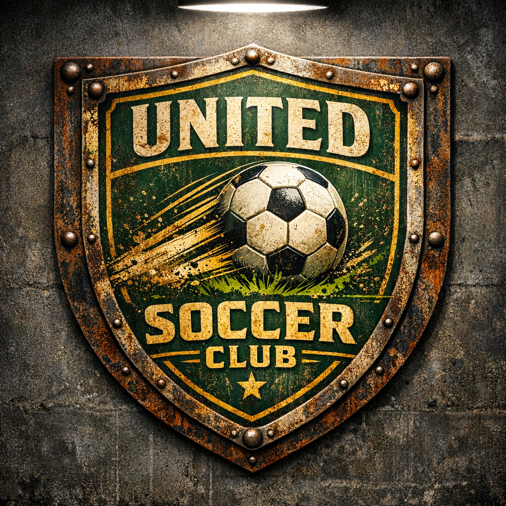 United Soccer Metal Sign
